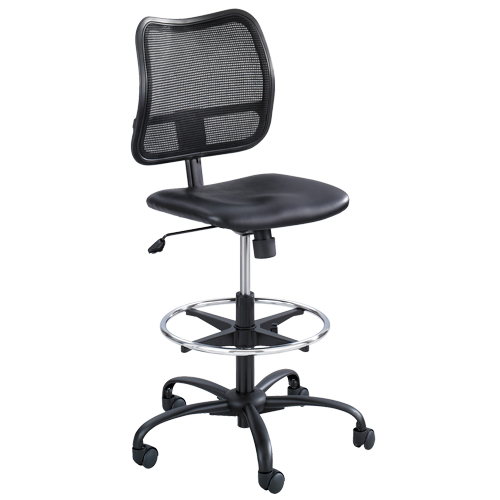 Tabouret ergonomique Vue, Vinyle, Noir, Capacit&eacute; 250 lb Fastek