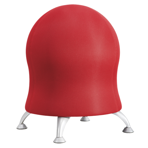 Zenergy Ball Chair, Fabric, Red, 250 lbs. Capacity Fastek