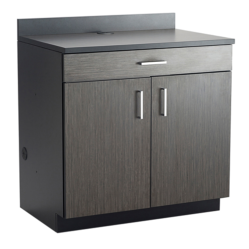 Modular Base Cabinet, Melamine, 39" H x 36" W x 25" D, Asian Night/Black Fastek