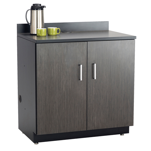 Modular Base Cabinet, Melamine, 2 Shelves, 39" H x 36" W x 25" D, Asian Night/Black Fastek