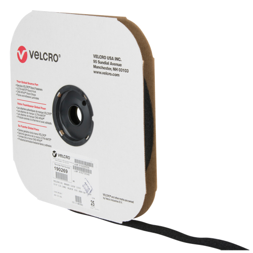 Fastener Tape, Loop, 25 yds x 3/4", Sew-On, Black Fastek