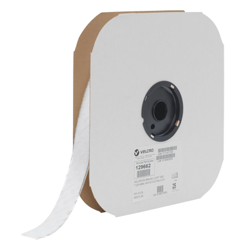 Ruban d'attaches, Boucle, 25 vg x 1", Cousu, Blanc Fastek