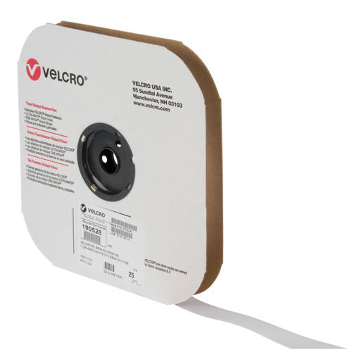 Ruban d'attaches, Crochet, 25 vg x 1", Cousu, Blanc Fastek