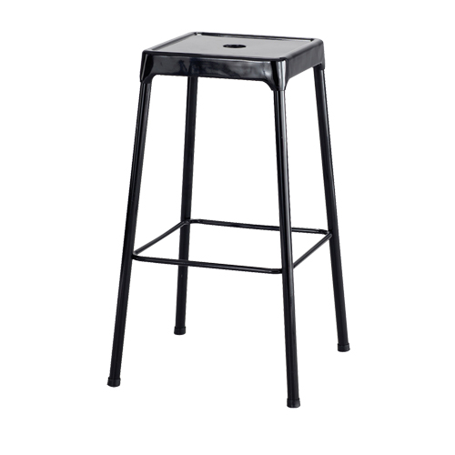 Bistro Stool, Stationary, Fixed, 29", Steel Seat, Black Fastek