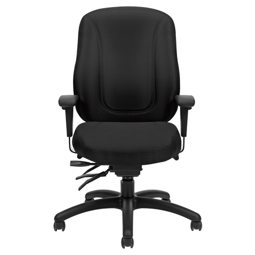 Overtime High Back Chair, Fabric, Black, 300 lbs. Capacity Fastek