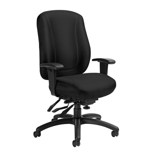 Overtime High Back Chair, Fabric, Black, 300 lbs. Capacity Fastek
