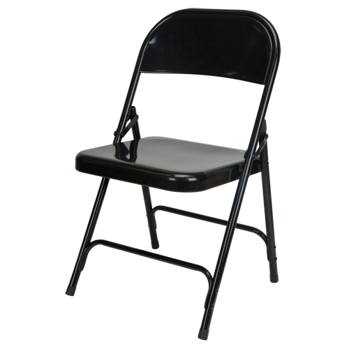 Folding Chair, Steel, Black, 300 lbs. Weight Capacity Fastek