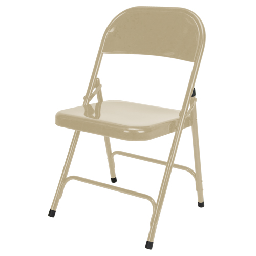 Folding Chair, Steel, Beige, 300 lbs. Weight Capacity Fastek
