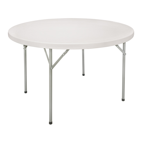 Table pliante, Ronde, 48" l x 48" la, Poly&eacute;thyl&egrave;ne, Blanc Fastek