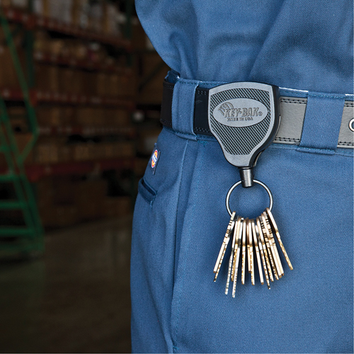 Super48 Heavy-Duty Retractable Key Holder, Polycarbonate, 48" Cable, Belt Clip Attachment Fastek