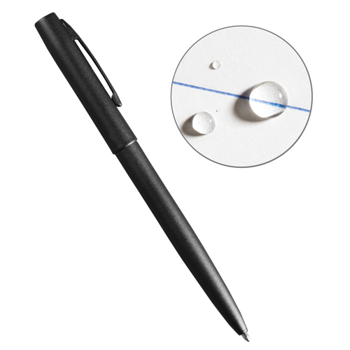 Stylo en m&eacute;tal &agrave; l'&eacute;preuve des intemp&eacute;ries, Bleu, 0,8 mm, R&eacute;tractable Fastek