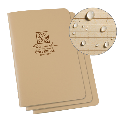 Notebook, Soft Cover, Tan, 48 Pages, 4-5/8" W x 7" L Fastek