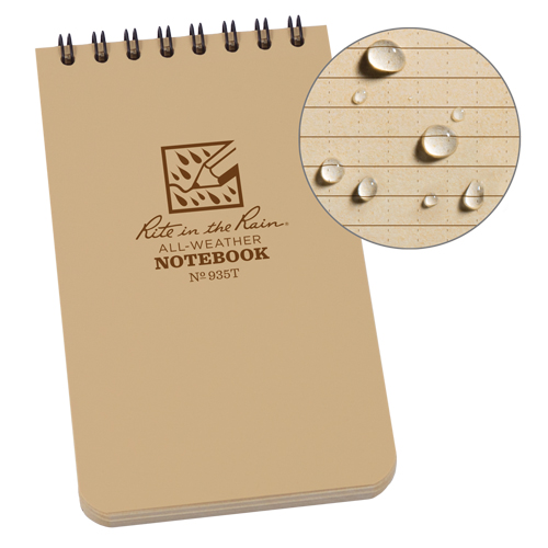 Pocket Top-Spiral Notebook, Soft Cover, Tan, 100 Pages, 3" W x 5" L Fastek