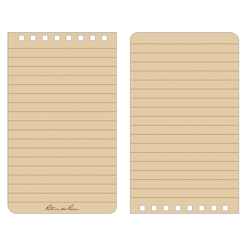 Pocket Top-Spiral Notebook, Soft Cover, Tan, 100 Pages, 3" W x 5" L Fastek