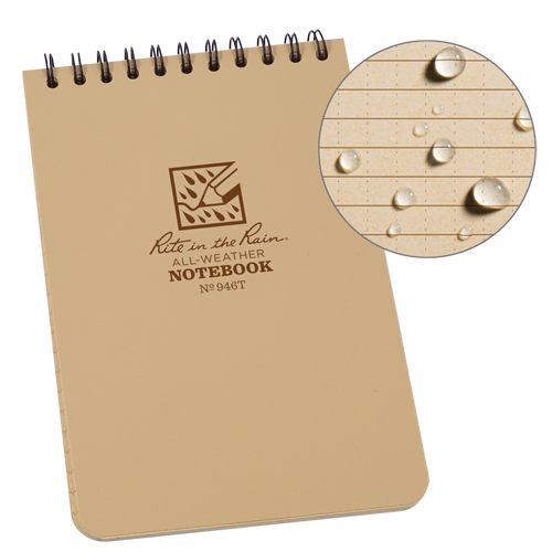 Pocket Top-Spiral Notebook, Soft Cover, Tan, 100 Pages, 4" W x 6" L Fastek