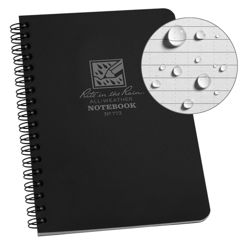 Side-Spiral Notebook, Soft Cover, Black, 64 Pages, 4-5/8" W x 7" L Fastek