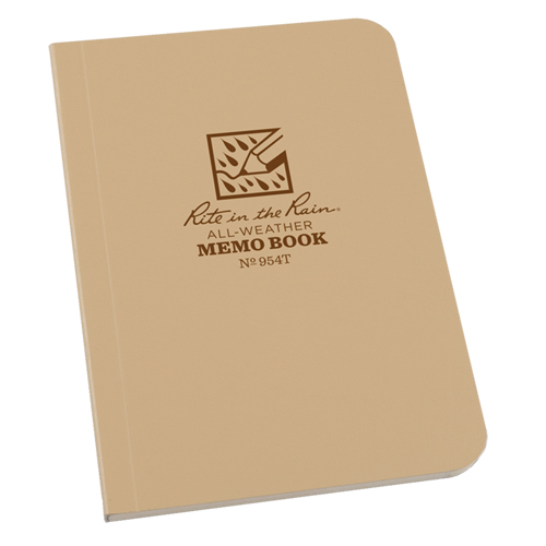 Memo Book, Soft Cover, Tan, 112 Pages, 3-1/2" W x 5" L Fastek