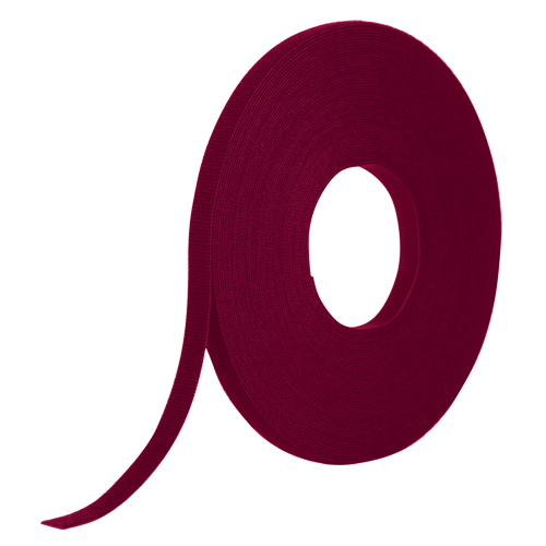 One-Wrap&reg; Fire-Retardant Fastener Tape, Hook & Loop, 25 yds x 1/2", Self-Grip, Cranberry Fastek