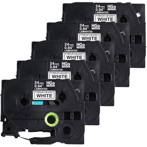 Ruban lamin&eacute;, 24 mm x 8 m, Noir sur blanc Fastek