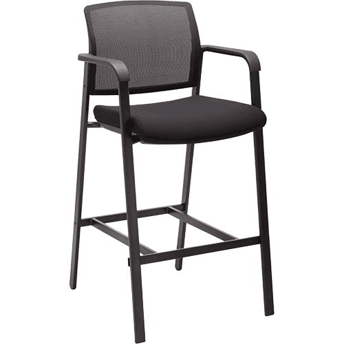 Activ Series Barstool Chair, Stationary, Fixed, 58-1/2", Mesh Seat, Black Fastek