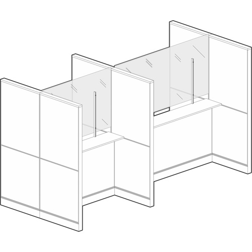 Vitre hygi&eacute;nique &agrave; fixation par pince, 36" la x 36" h Fastek