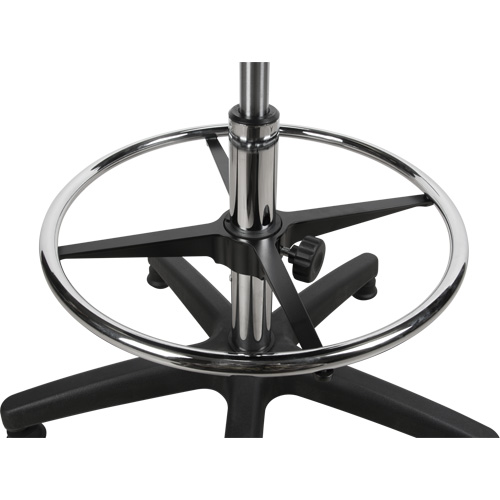 Tabouret robuste et ergonomique, Stationnaire, Ajustable, 39” - 48”, Polyur&eacute;thane Si&egrave;ge, Noir Fastek