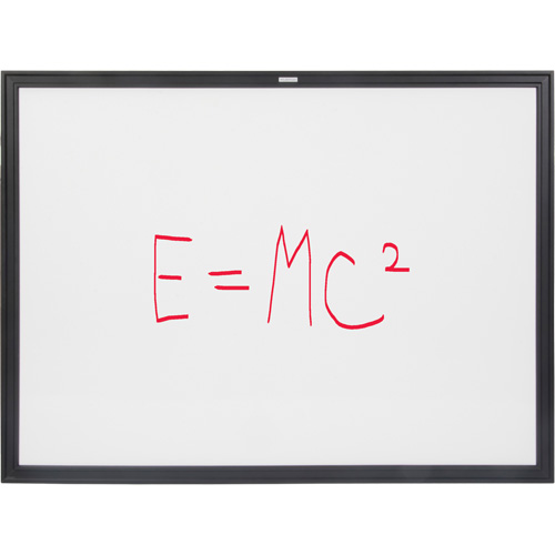 Black MDF Frame Whiteboard, Dry-Erase/Magnetic, 48" W x 36" H Fastek
