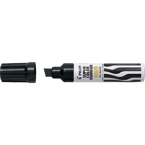Super Colour Jumbo Permanent Marker, Chisel, Black Fastek