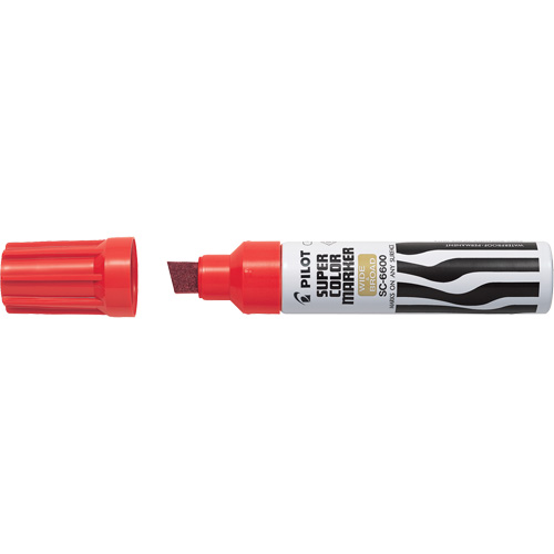 Super Colour Jumbo Permanent Marker, Chisel, Red Fastek