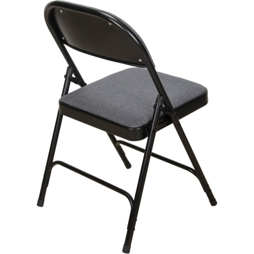 Deluxe Fabric Padded Folding Chair, Steel, Grey, 300 lbs. Weight Capacity Fastek