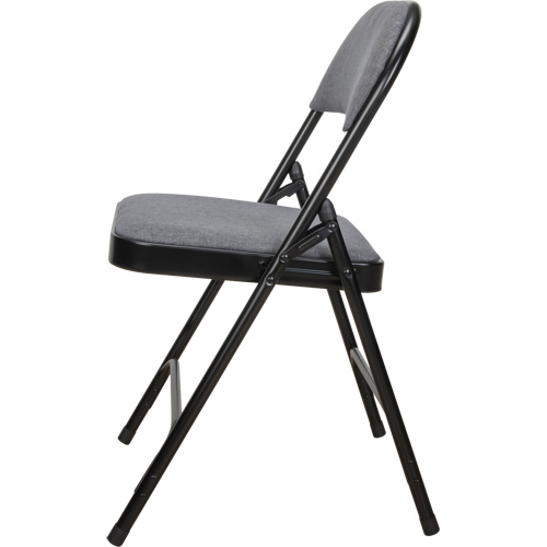 Deluxe Fabric Padded Folding Chair, Steel, Grey, 300 lbs. Weight Capacity Fastek