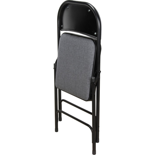 Deluxe Fabric Padded Folding Chair, Steel, Grey, 300 lbs. Weight Capacity Fastek