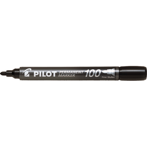 Pilot 100 Permanent Marker, Bullet, Black Fastek