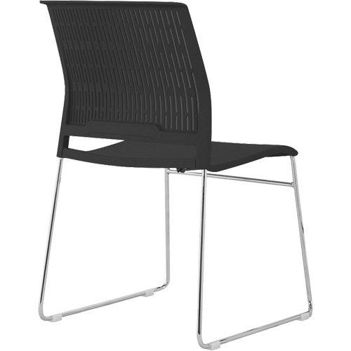 Stacking Chairs, Polypropylene, 32-3/8" High, 250 lbs. Capacity, Black Fastek