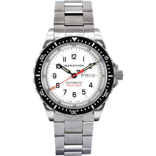 Tr&egrave;s grande montre automatique &eacute;dition arctique avec jour/date avec bracelet en acier inoxydable, Num&eacute;rique, &agrave; piles, 46 mm, Argent Fastek