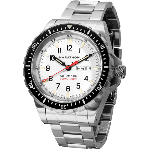 Tr&egrave;s grande montre automatique &eacute;dition arctique avec jour/date avec bracelet en acier inoxydable, Num&eacute;rique, &agrave; piles, 46 mm, Argent Fastek