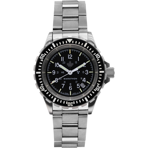 Grey Maple Large Diver's Automatic Watch with Stainless Steel Bracelet, Digital, Battery Operated, 41 mm, Silver Fastek