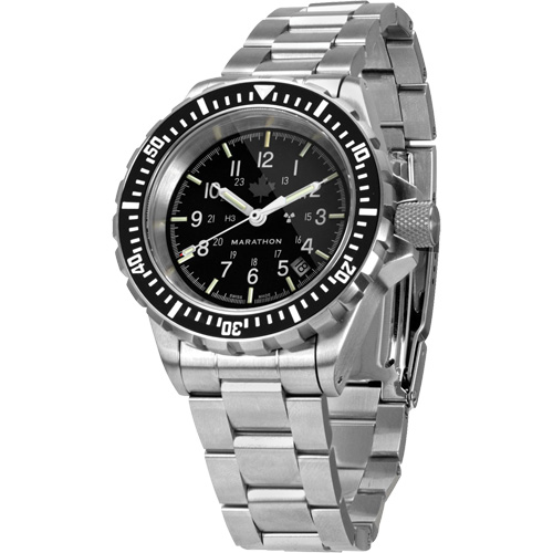 Grey Maple Large Diver's Automatic Watch with Stainless Steel Bracelet, Digital, Battery Operated, 41 mm, Silver Fastek