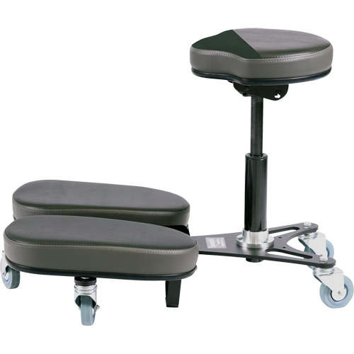 STAG4 Adjustable Kneeling Chair, Vinyl, Black/Grey Fastek