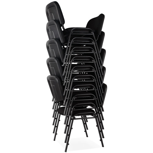 Stacking Chairs, Fabric, 32" High, 250 lbs. Capacity, Black Fastek