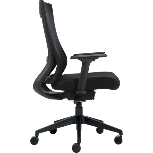 Chaise &agrave; dossier moyen avec m&eacute;canisme &agrave; basculement synchronis&eacute; &agrave; d&eacute;tection de poids , Mailles, Noir Fastek