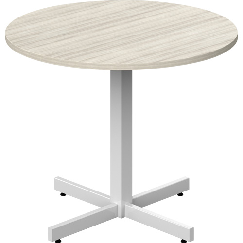 Table ronde &agrave; hauteur r&eacute;glable Newland, 36" lo x 36" la x 29" h, Dessus de 1", Stratifi&eacute;, Havane Fastek