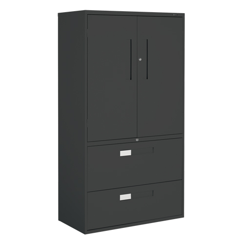 Armoire Multi-Stor, Acier, 3 Tablettes, 65-1/4" h x 36" la x 18" P, Noir Fastek