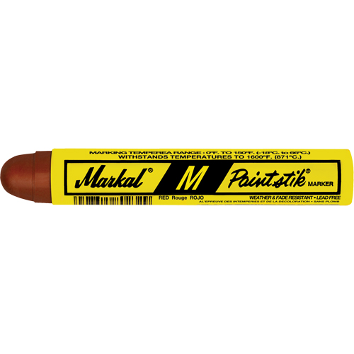 M Paintstik&reg; Paint Marker for Heat Treating, Solid Stick, Red Fastek