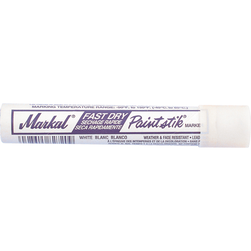 Fast Dry Paintstik&reg; Paint Marker -50° to 150°F, Solid Stick, White Fastek