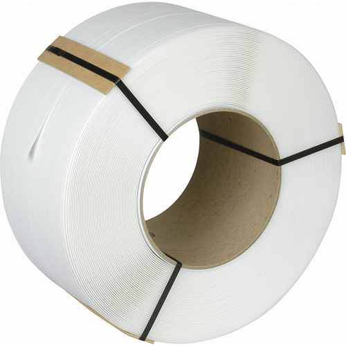 Strapping, Polypropylene, 3/8" W x 12900' L, White, Machine Grade Fastek