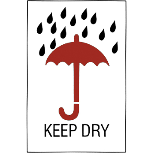 "Keep Dry" Special Handling Labels, 6" L x 4" W, Red on White Fastek