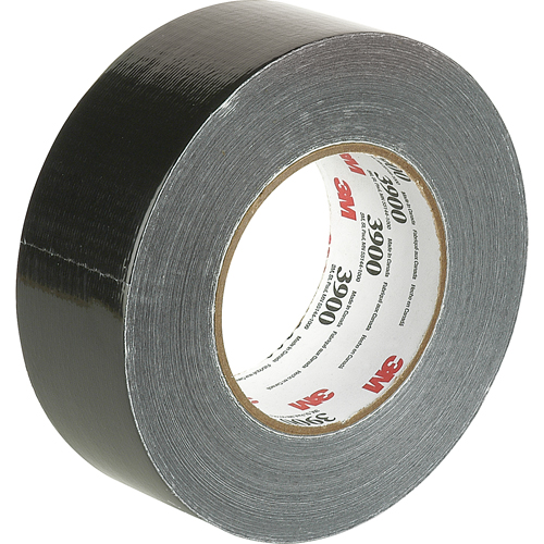 Economy Grade Coloured Duct Tape 3900, 8 mils, Black, 48 mm (2") x 55 m (180') Fastek