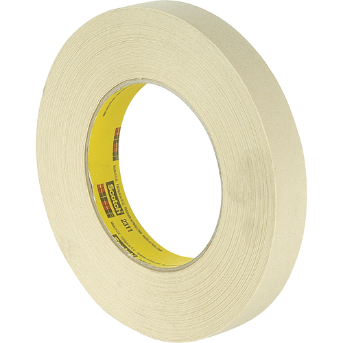 Scotch&reg; Performance 231 Masking Tape, 18 mm (3/4") x 55 m (180'), Tan Fastek