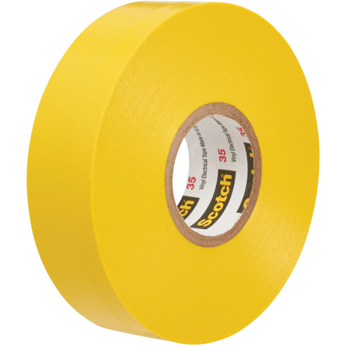 Rubans en vinyle pour codage en couleurs 35 Scotch, 12,7 mm (1/2") x 6,1 m (20'), Jaune, 7 mils Fastek